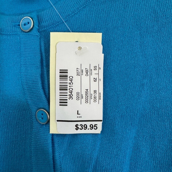 Christopher & Banks Long Sleeve Button Up Blue Cardigan Size Large New With Tags - Picture 5 of 8
